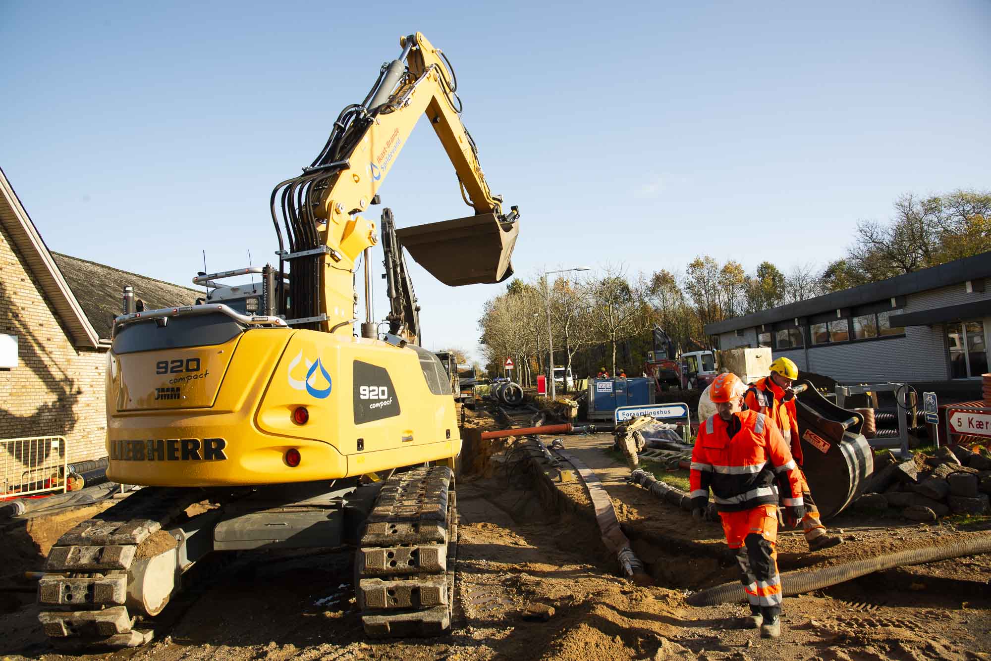 Arbejde med kloakseparering i Isenvad 2020 - Ikast-Brande Spildevand - Foto af Rune Kaldau Arbejde med kloakseparering i Isenvad 2020 - Ikast-Brande Spildevand - Foto af Rune Kaldau